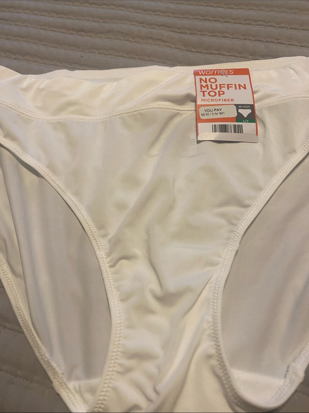 Warner's No Muffin Top Microfiber High-Cut Brief - White